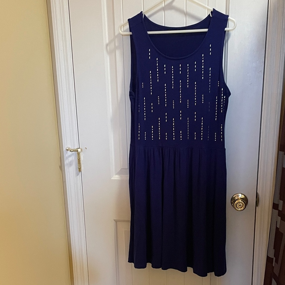 Apt. 9 Navy Midi Dress with Silver  Design